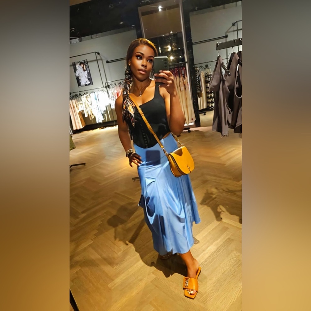 SPANNER Blue Midi Skirt